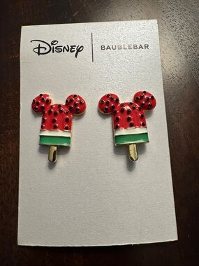 BaubleBar Disney Red, Green & White Mickey Popsicle Stud Earrings - Kids